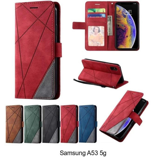 Étui Simili Cuir Pu Effet Daim Luxe Samsung Galaxy A53 5g & Protection Écran