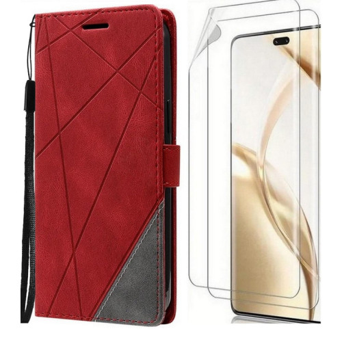 Étui Simili Cuir Pu Effet Daim Luxe Samsung Galaxy S23 Ultra & Protection Écran