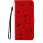 Étui Simili Cuir Pu motif chat fleur papillon Samsung Galaxy S24 Ultra & Protection Écran